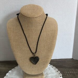 Handmade Obsidian Heart Pendant Necklace